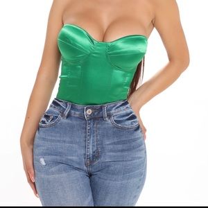 Fashion nova green corset